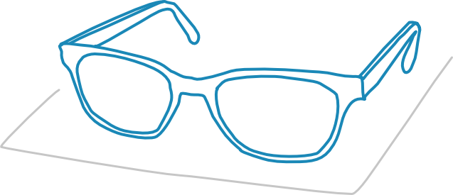 Stylised sketch of a pair of glasses